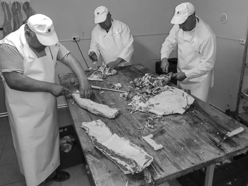 Photo of the butchers at work